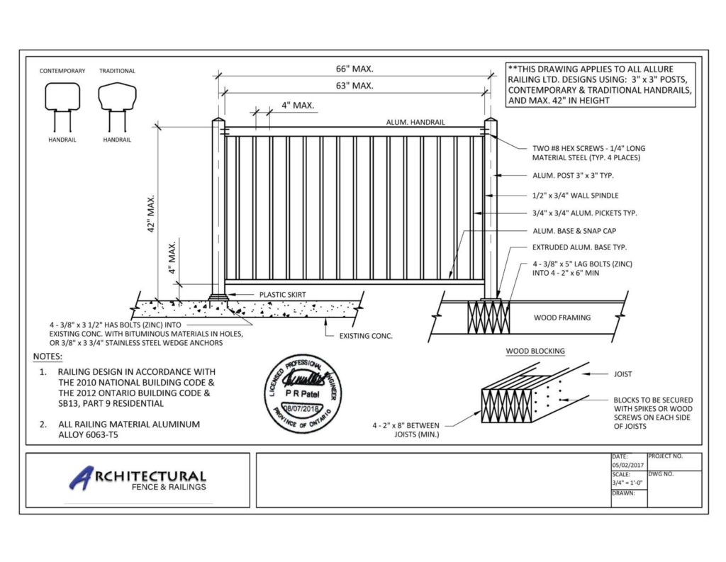 buy picket balcony railings toronto