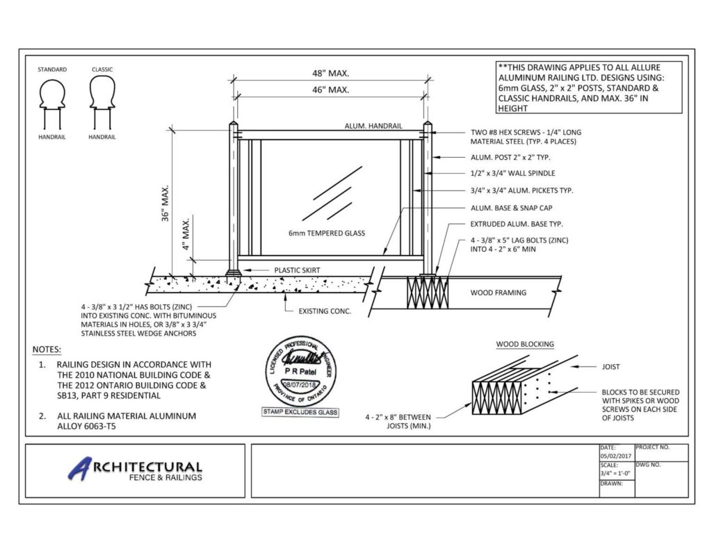 buy glass railings canada